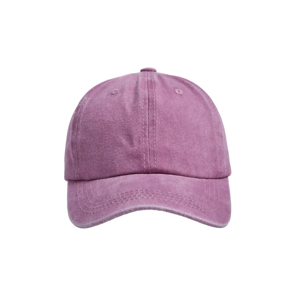 Children Unisex Casual Solid Color Washed Baseball Cap display picture 8