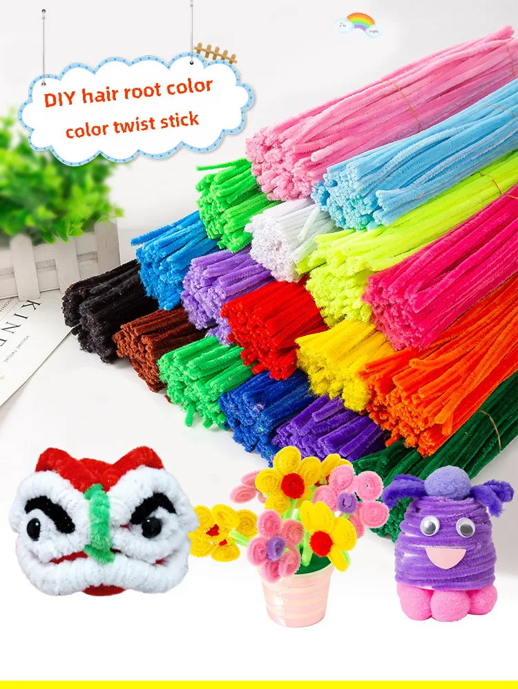 Twist Bar Diy Handmade Material Bag Making Bold Encryption Super Dense Niuniu Bar Bouquet Wool Root Toys Wholesale display picture 1