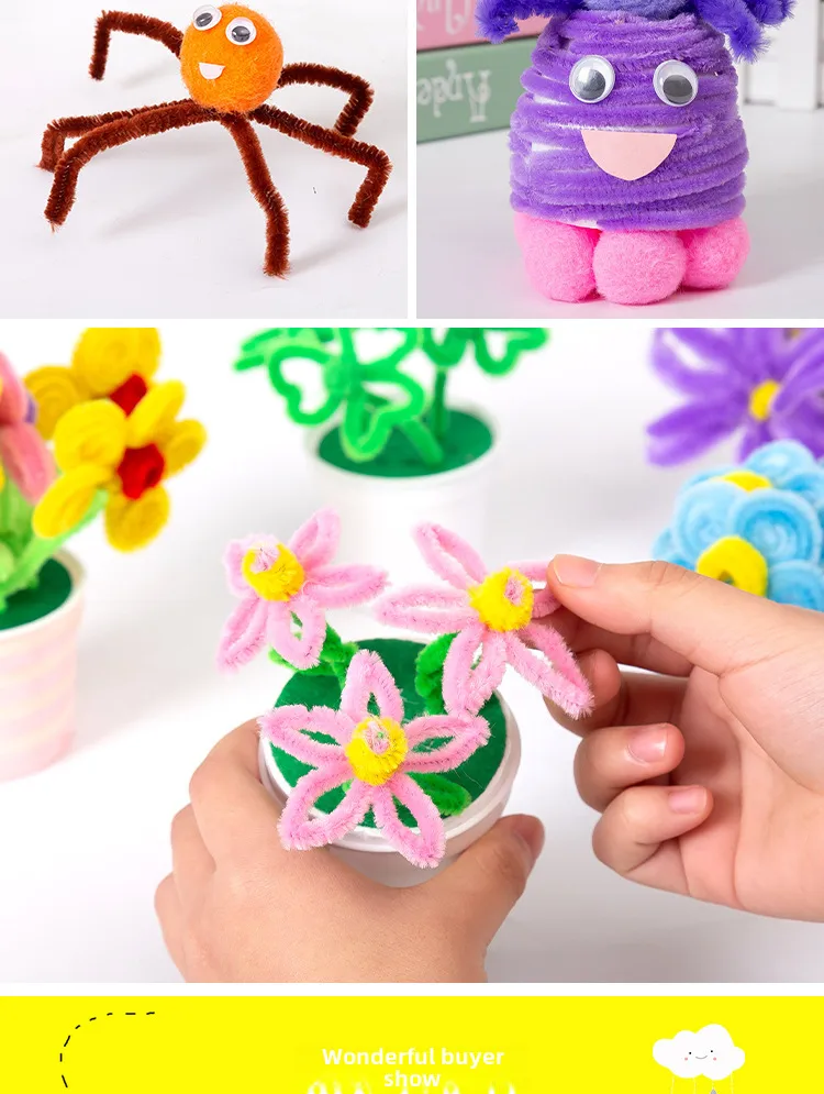 Twist Bar Diy Handmade Material Bag Making Bold Encryption Super Dense Niuniu Bar Bouquet Wool Root Toys Wholesale display picture 4