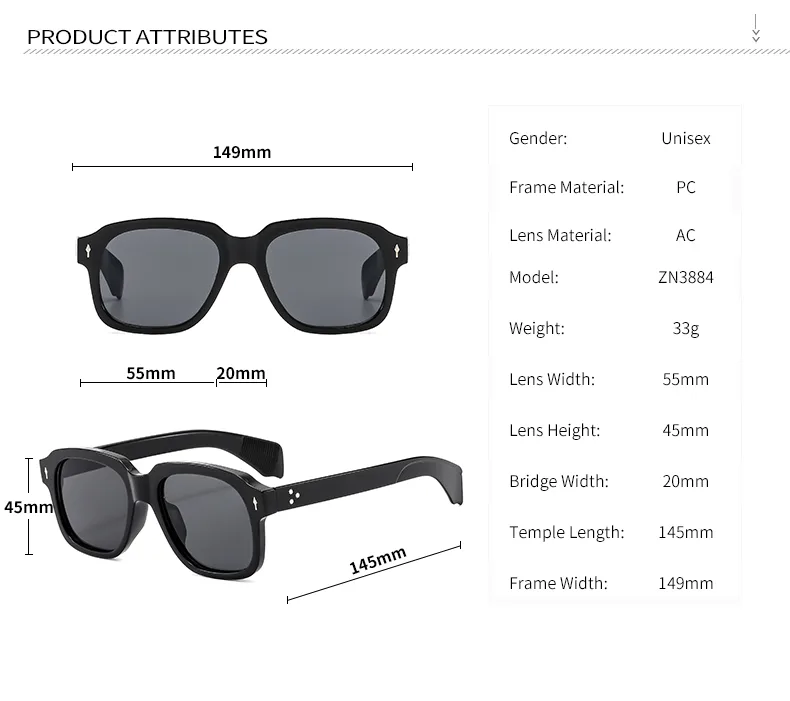 IG Style Vacation Commute Multicolor Pc Resin Square Full Frame Glasses display picture 12