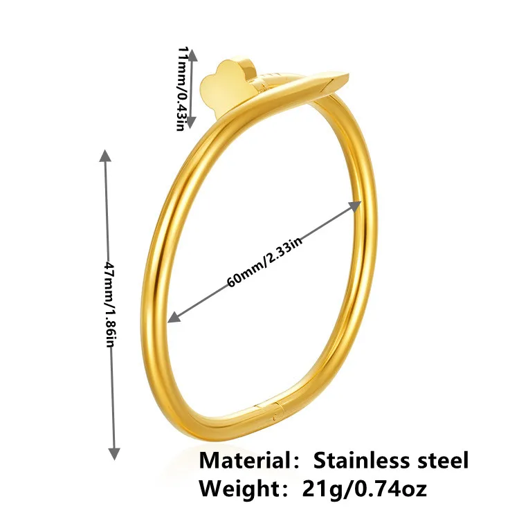 Vintage Style Solid Color 304 Stainless Steel Plating 18K Gold Plated Women's Bangle display picture 4