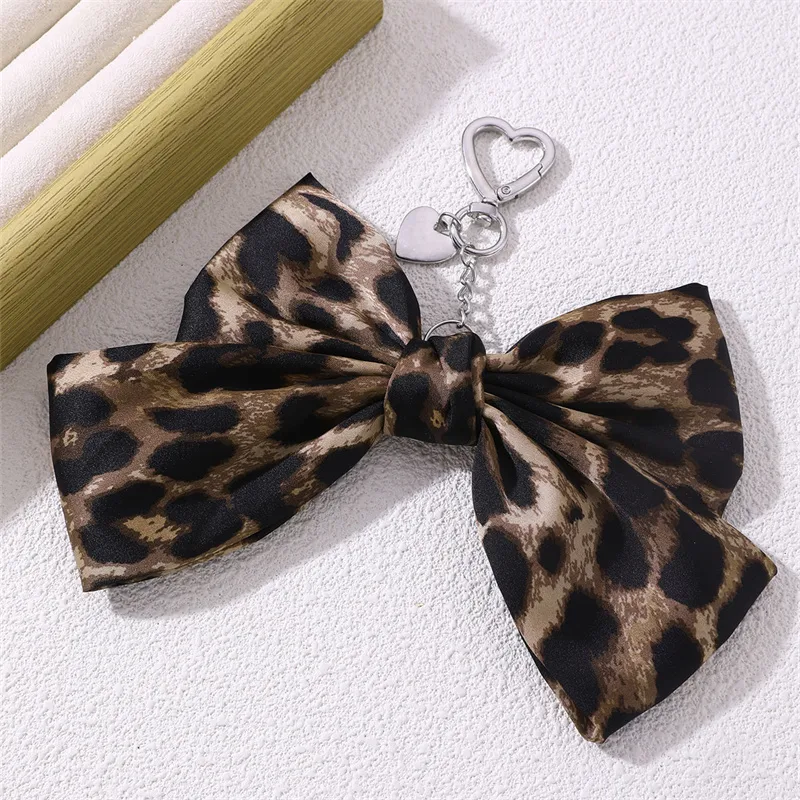 1 Piece Casual Simple Style Bow Knot Leopard Alloy Polyester Bag Pendant Keychain display picture 4