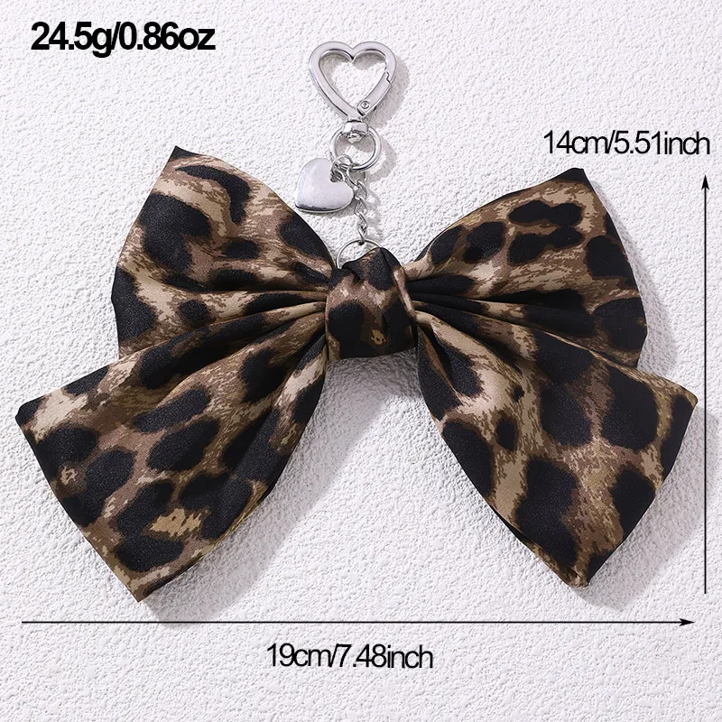 1 Piece Casual Simple Style Bow Knot Leopard Alloy Polyester Bag Pendant Keychain display picture 6