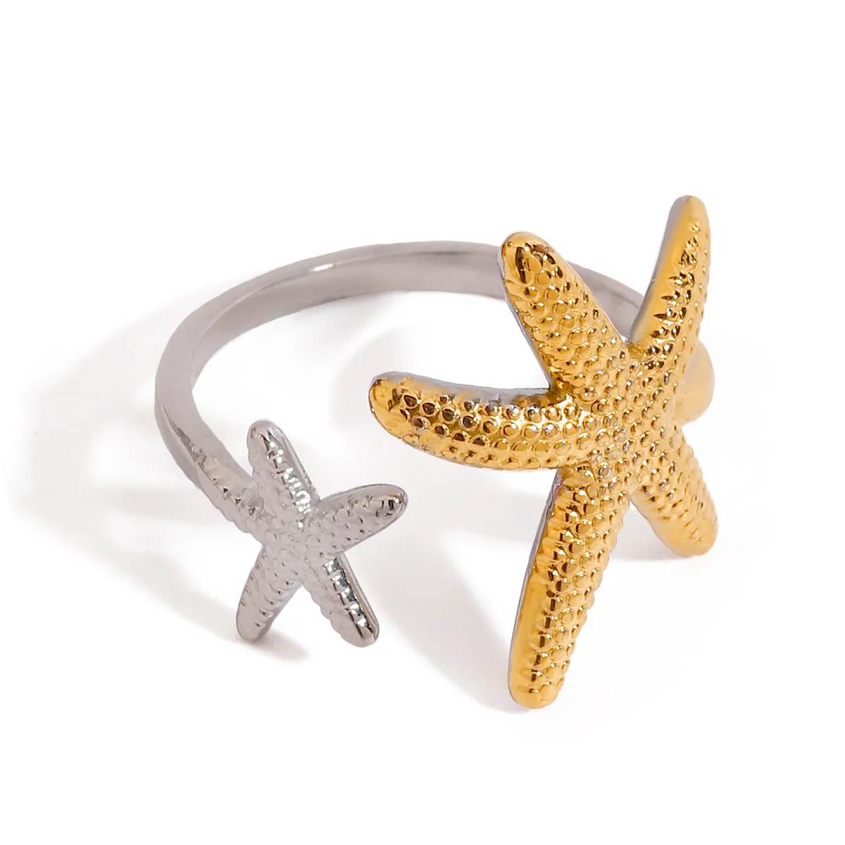 Basic Beach Simple Style Geometric Starfish 316 Stainless Steel  Women's Open Rings Rings display picture 9