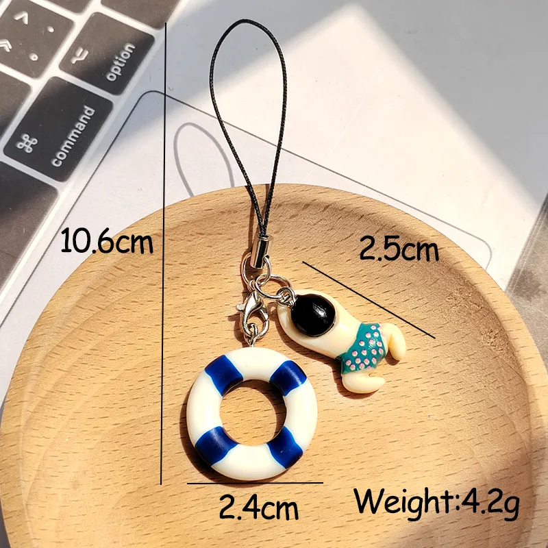 1 Piece Cute Multicolor Alloy Resin Unisex Stretch Adjustable Bag Pendant Mobile Phone Chain Keychain display picture 3