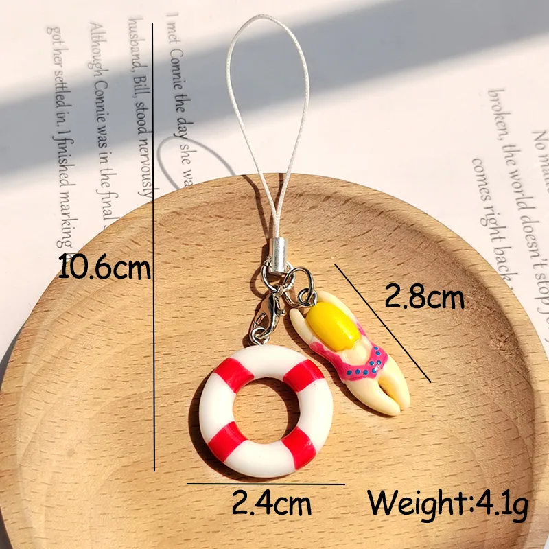 1 Piece Cute Multicolor Alloy Resin Unisex Stretch Adjustable Bag Pendant Mobile Phone Chain Keychain display picture 4