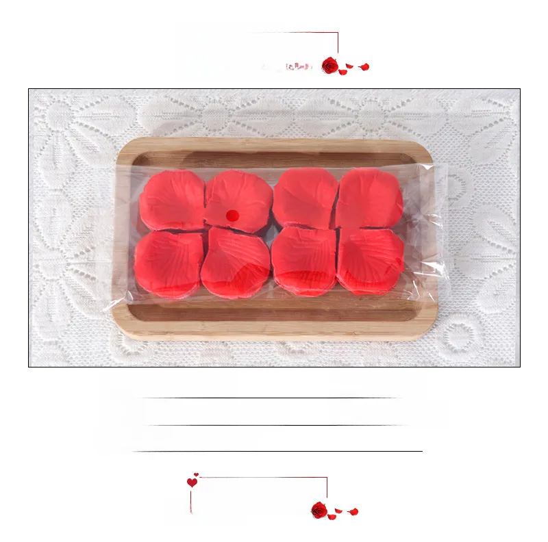 Wedding Celebration Supplies 1000 Pieces Non-Woven Fabric Rose Petal Decorative Artificial Flowers Wedding Room Decoration Petals display picture 3