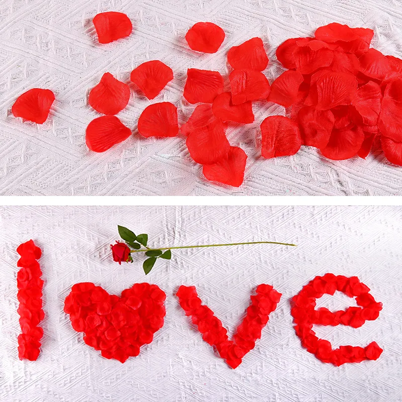 Wedding Celebration Supplies 1000 Pieces Non-Woven Fabric Rose Petal Decorative Artificial Flowers Wedding Room Decoration Petals display picture 5