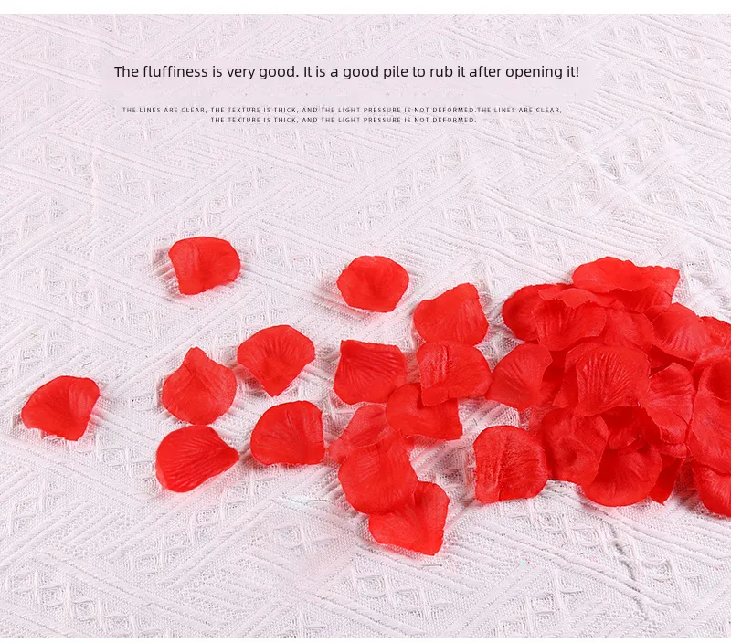 Wedding Celebration Supplies 1000 Pieces Non-Woven Fabric Rose Petal Decorative Artificial Flowers Wedding Room Decoration Petals display picture 7