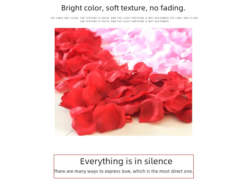 Wedding Celebration Supplies 1000 Pieces Non-Woven Fabric Rose Petal Decorative Artificial Flowers Wedding Room Decoration Petals display picture 10