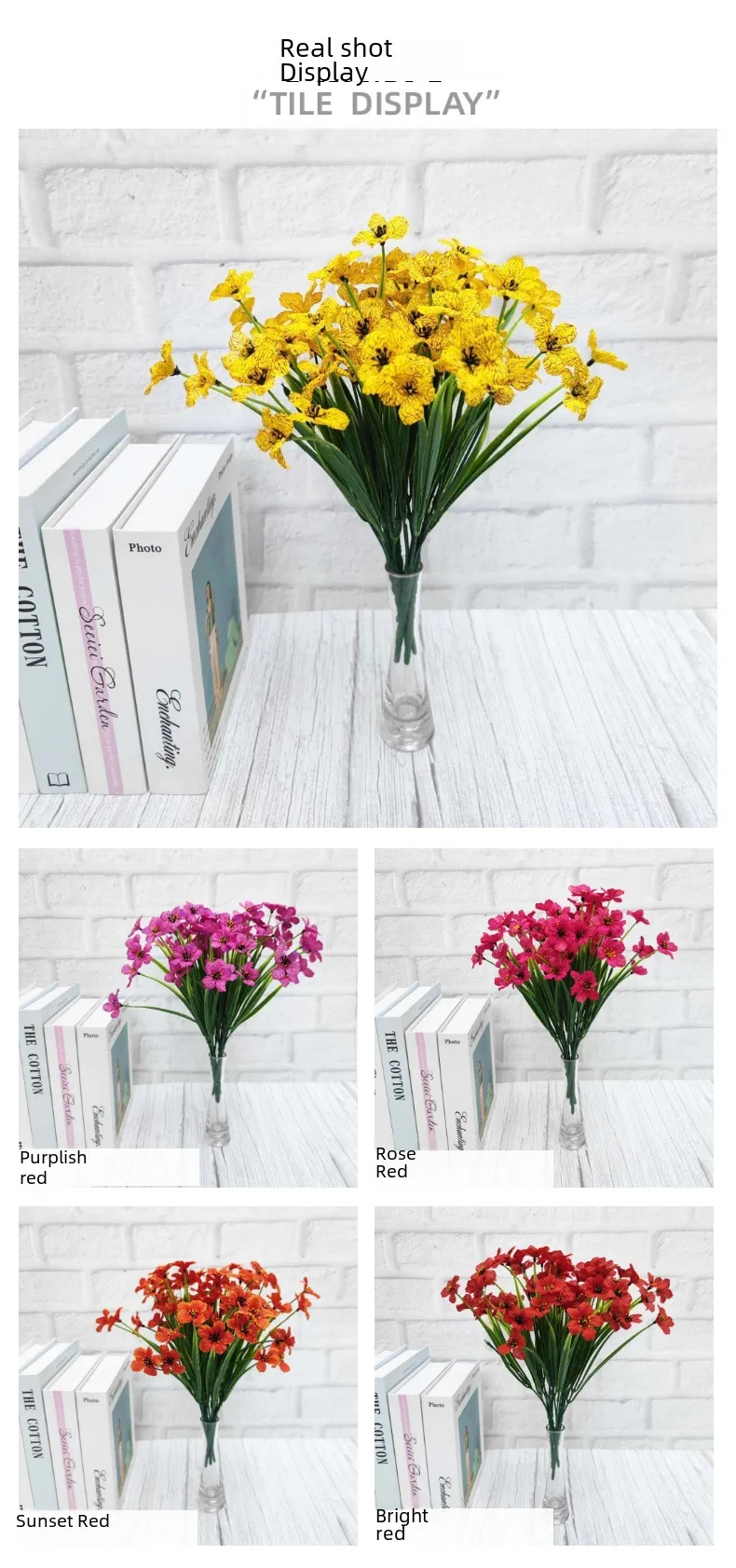Amazon Artificial Flowers Lavender Simulation Flowers Indoor Outdoor Decoration Faux Wholesale display picture 5