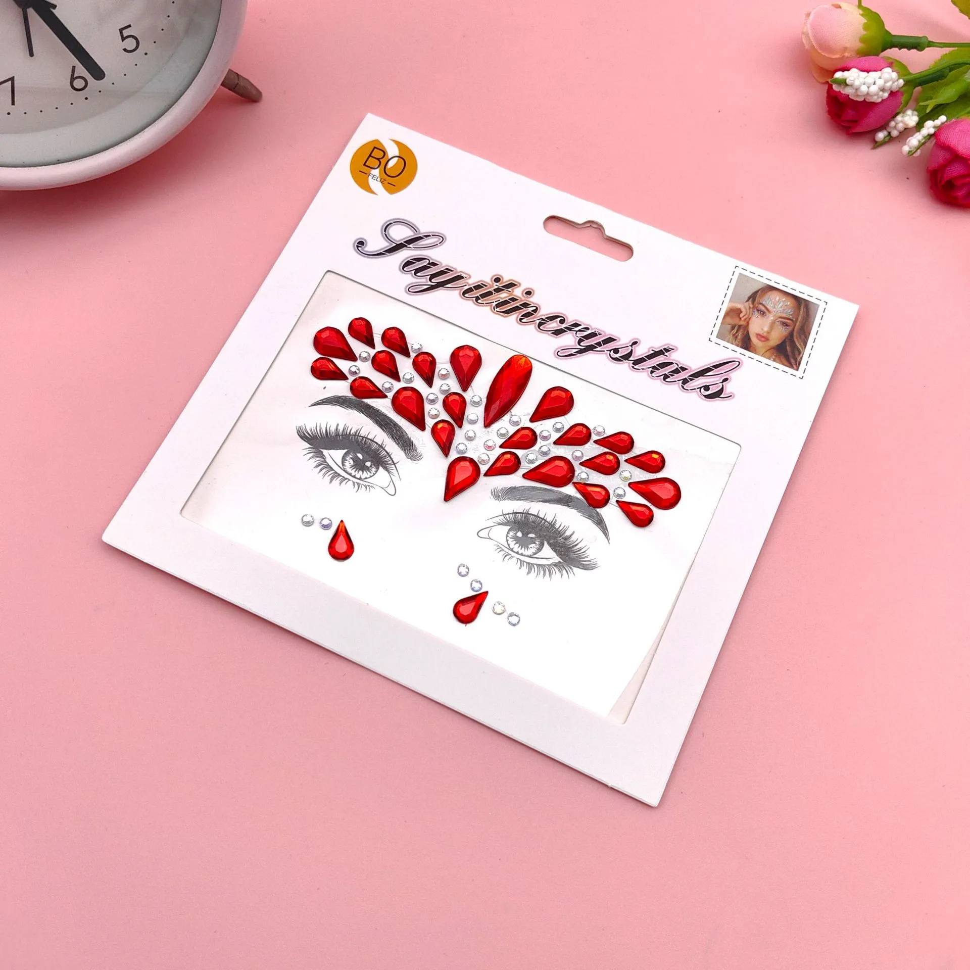 Children's Music Festival Makeup Special Effects Eye Face Water Drill Stickers Corner Eye Eyebrow Heart Stickers Performance display picture 9