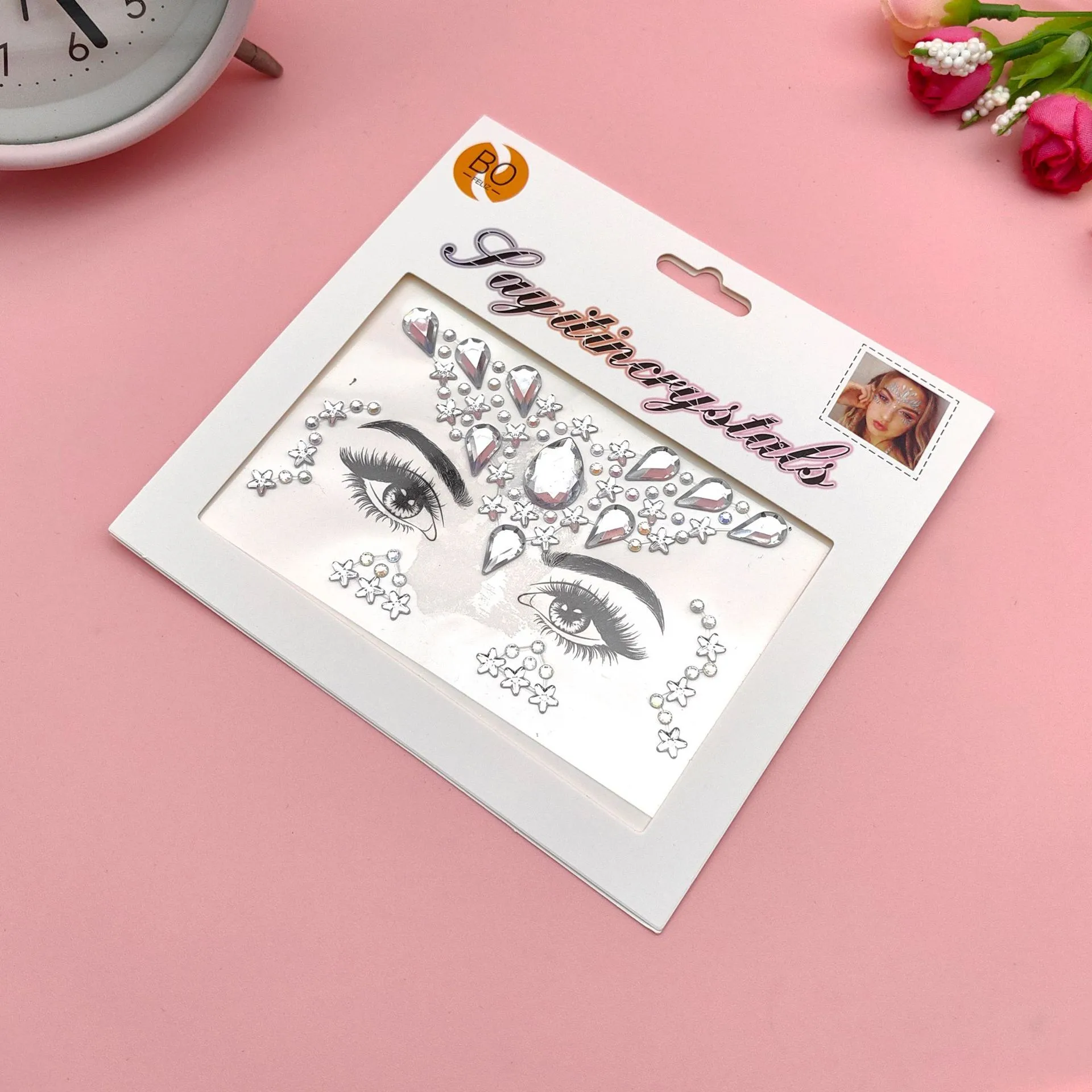 Children's Music Festival Makeup Special Effects Eye Face Water Drill Stickers Corner Eye Eyebrow Heart Stickers Performance display picture 10