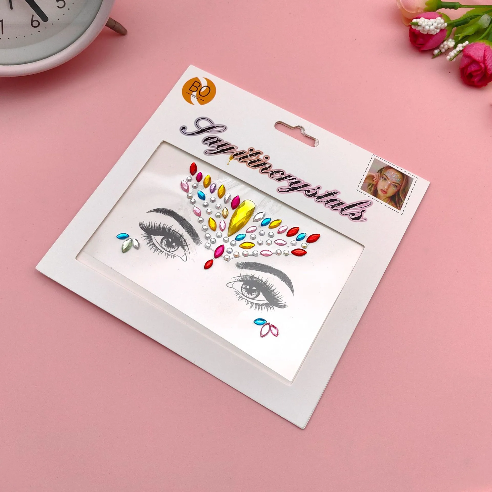Children's Music Festival Makeup Special Effects Eye Face Water Drill Stickers Corner Eye Eyebrow Heart Stickers Performance display picture 11