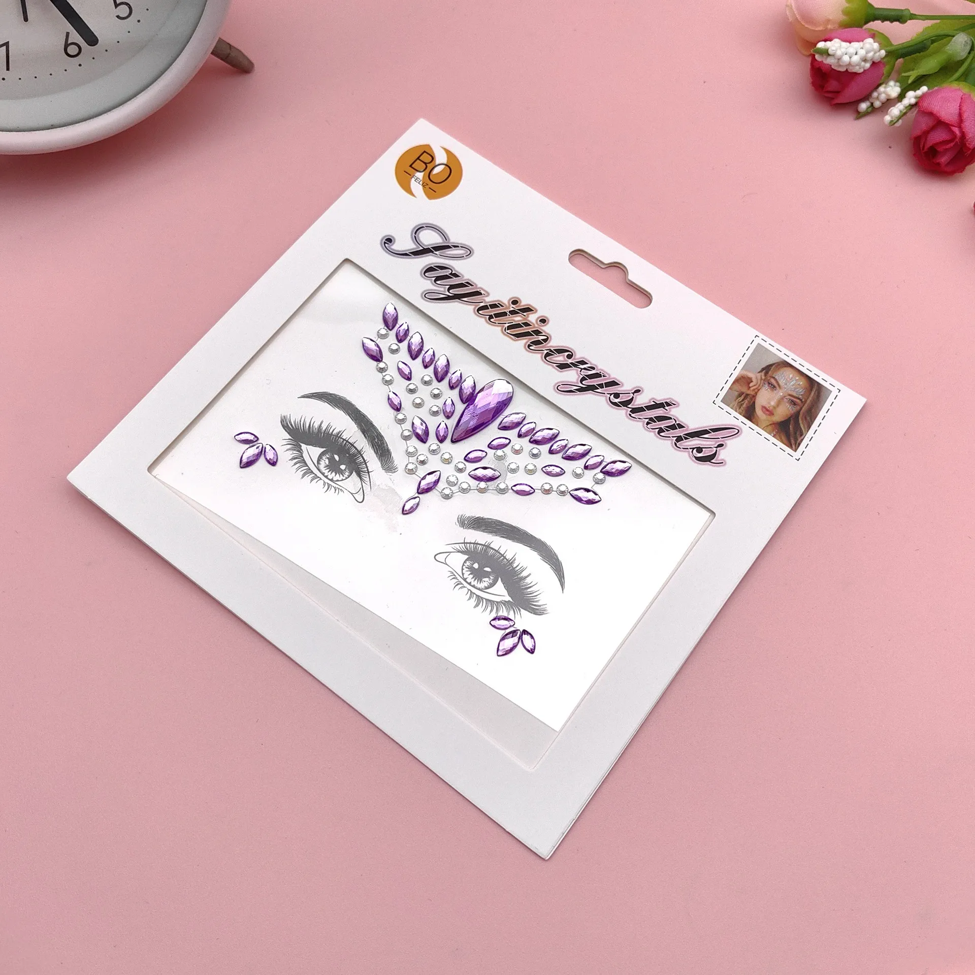 Children's Music Festival Makeup Special Effects Eye Face Water Drill Stickers Corner Eye Eyebrow Heart Stickers Performance display picture 12