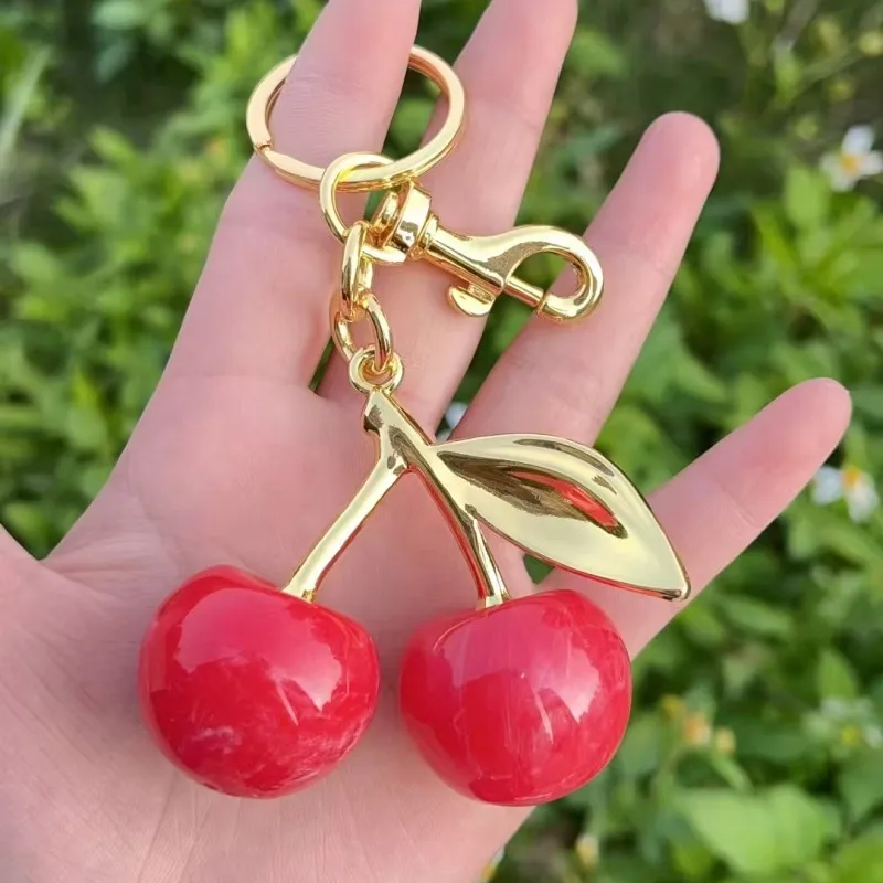 1 Pc/Package Sweet Simple Style Cherry Copper Polishing Unisex Keychain display picture 3