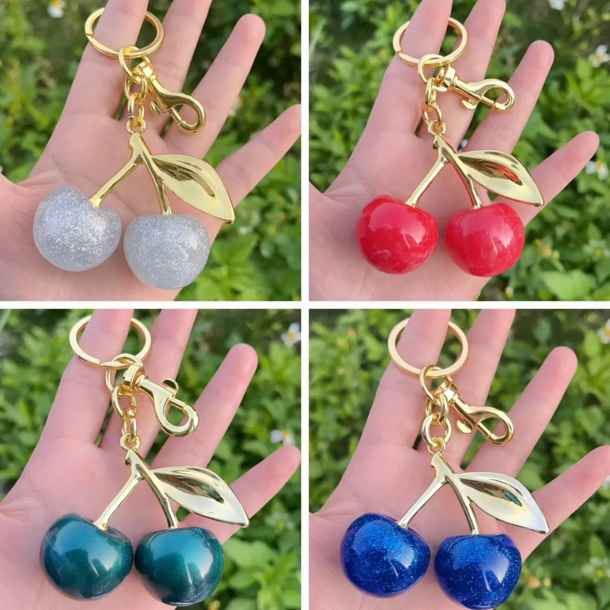 1 Pc/Package Sweet Simple Style Cherry Copper Polishing Unisex Keychain display picture 1