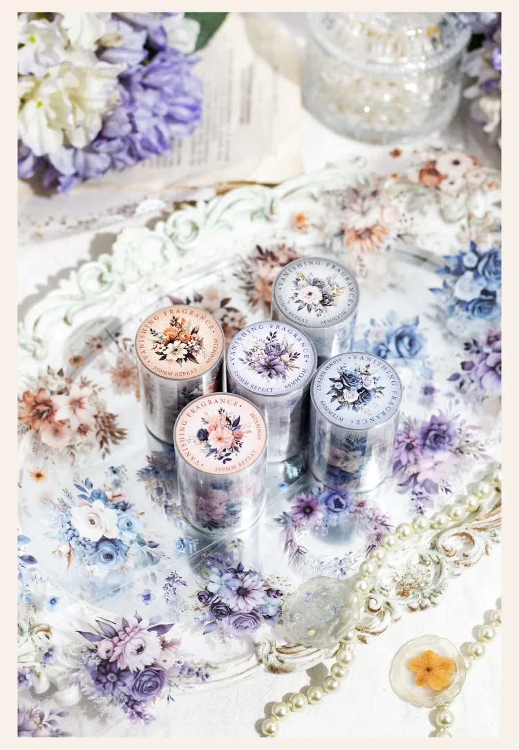 1 Set Plant Flowers School PET Retro Maximalism Artistic Adhesive Tape display picture 3