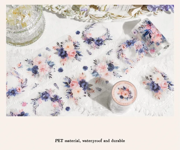 1 Set Plant Flowers School PET Retro Maximalism Artistic Adhesive Tape display picture 5