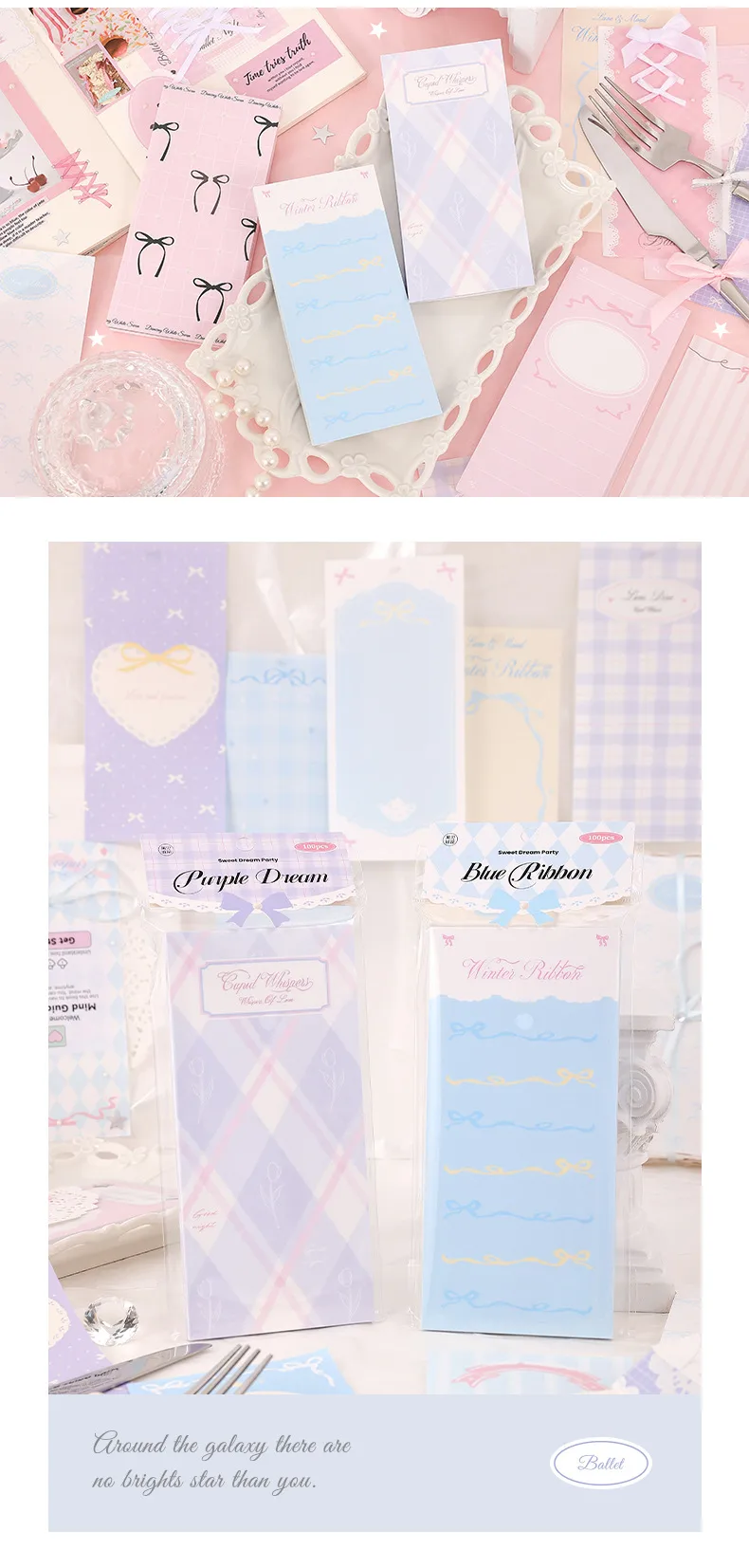 See Eslite Sweet Dream Party Series Notes Korean Sweet Girl Heart Tear Message Notes 4 Notes display picture 4