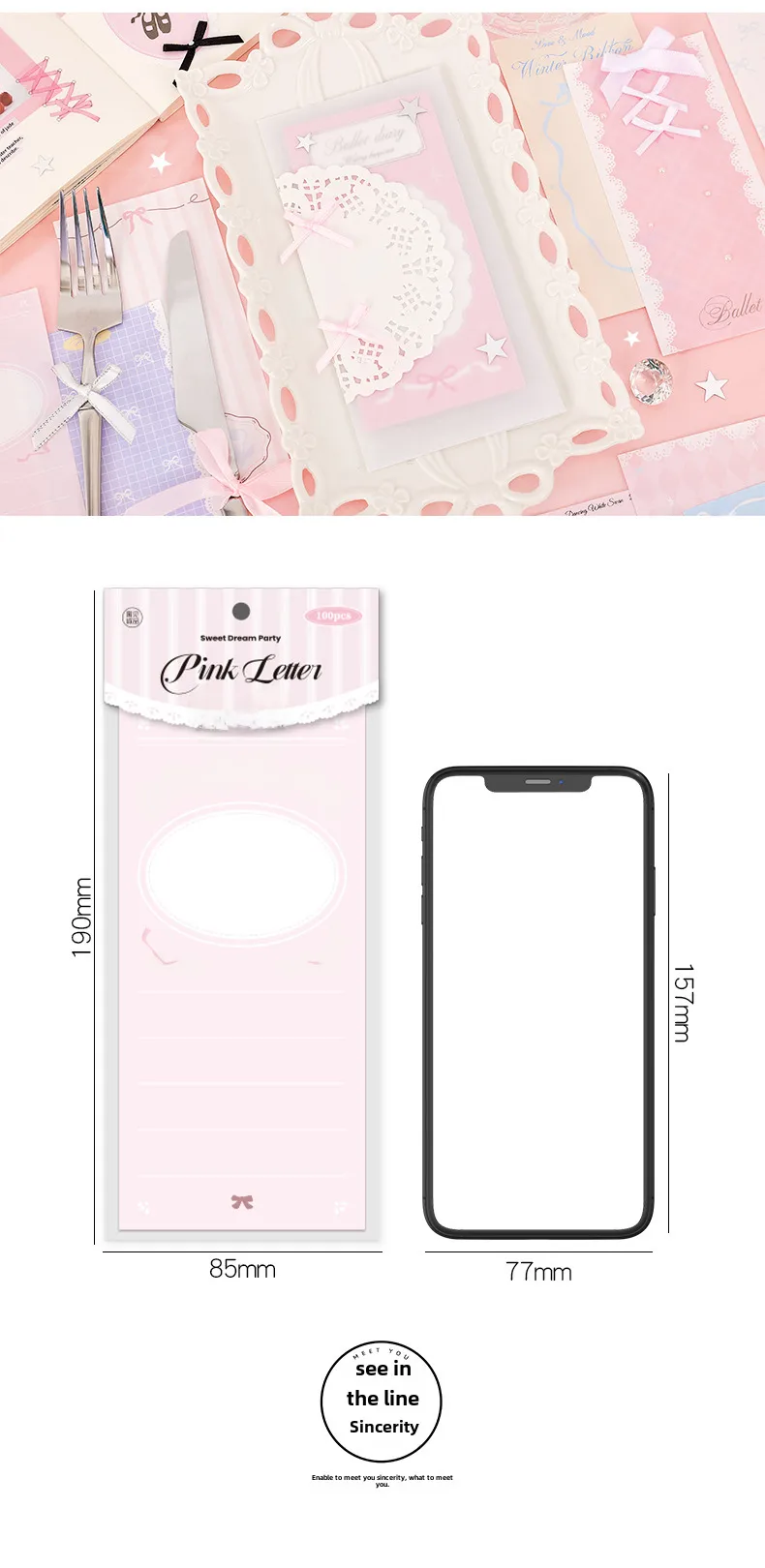 See Eslite Sweet Dream Party Series Notes Korean Sweet Girl Heart Tear Message Notes 4 Notes display picture 11