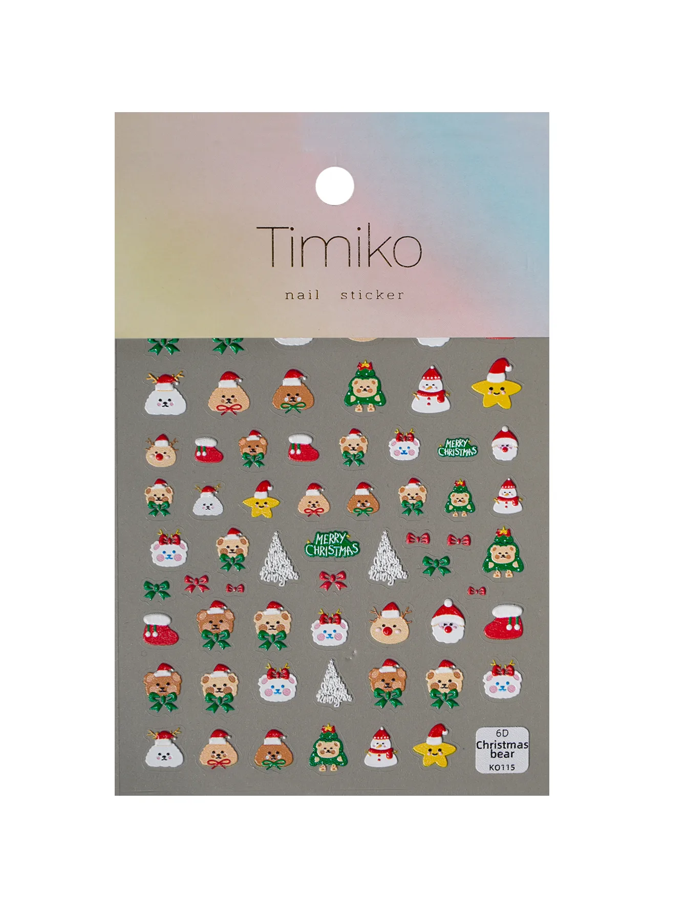 Cartoon Style Cute Christmas Christmas Hat Christmas Tree Santa Claus Nail Stickers Nail Decoration Accessories display picture 7