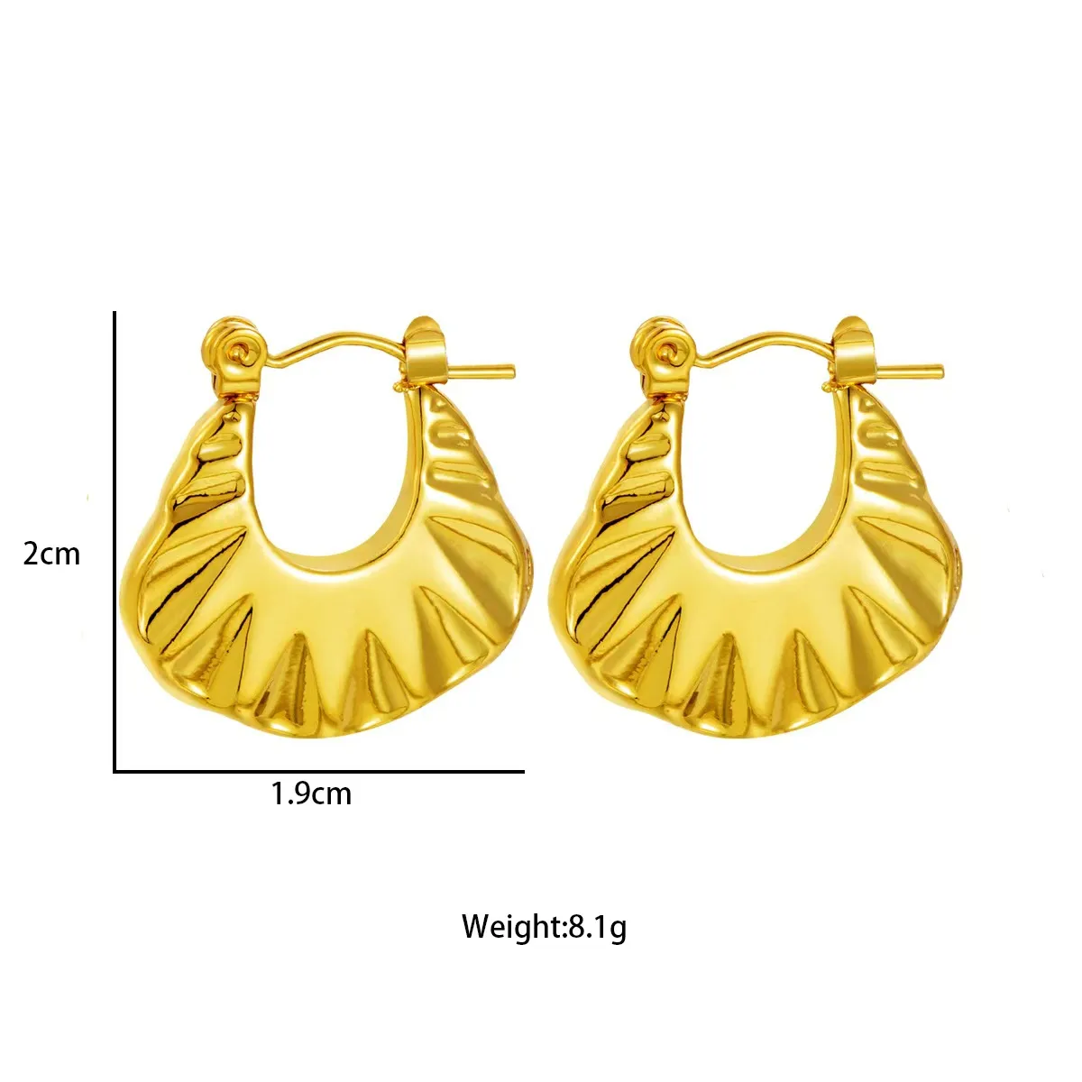 1 Pair Romantic Irregular Asymmetrical 304 Stainless Steel Imitation Gold  Hoop Earrings display picture 5