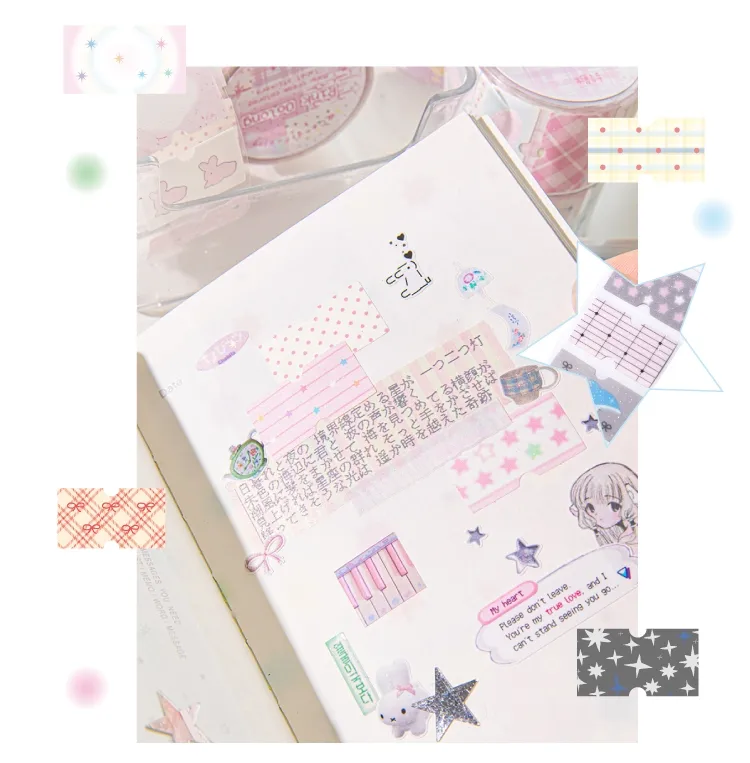 Cartoon School Paper Cartoon Style Cute Sweet Adhesive Tape display picture 3