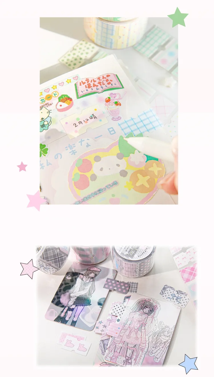 Cartoon School Paper Cartoon Style Cute Sweet Adhesive Tape display picture 5
