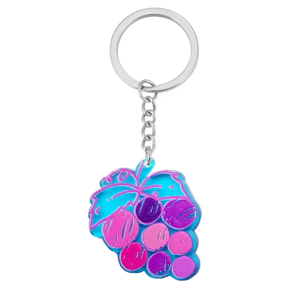 1 Piece Pastoral Cherry Strawberry Grape Acrylic Bag Pendant Keychain display picture 1