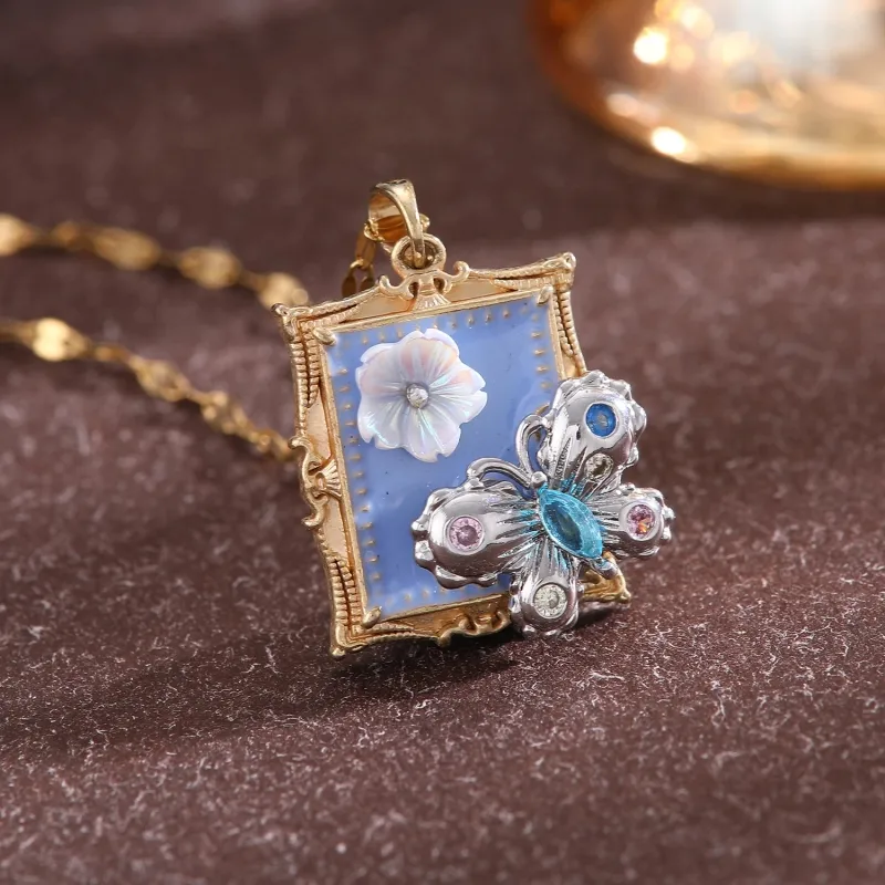 Streetwear Commute Moon Heart Shape Flower 201 Stainless Steel Copper Inlay Artificial Pearls Zircon Women's Pendant Necklace display picture 13
