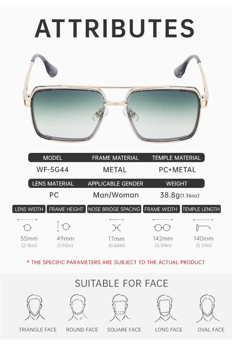 Retro Classic Style Square Pc Square Full Frame Glasses display picture 10