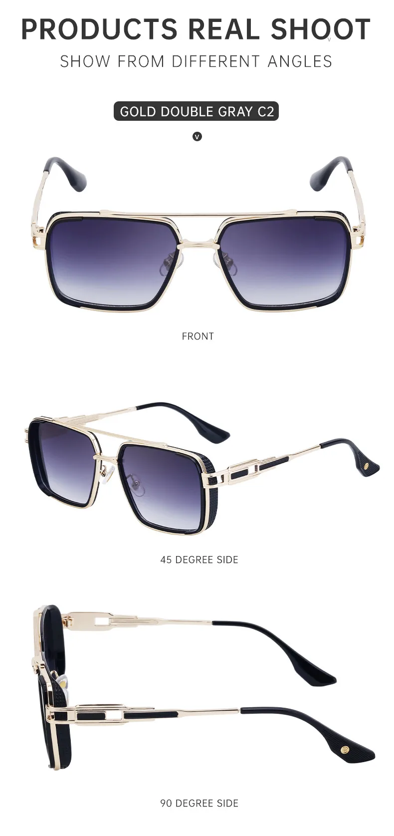 Retro Classic Style Square Pc Square Full Frame Glasses display picture 11