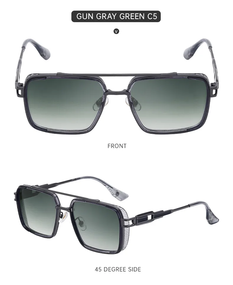Retro Classic Style Square Pc Square Full Frame Glasses display picture 15