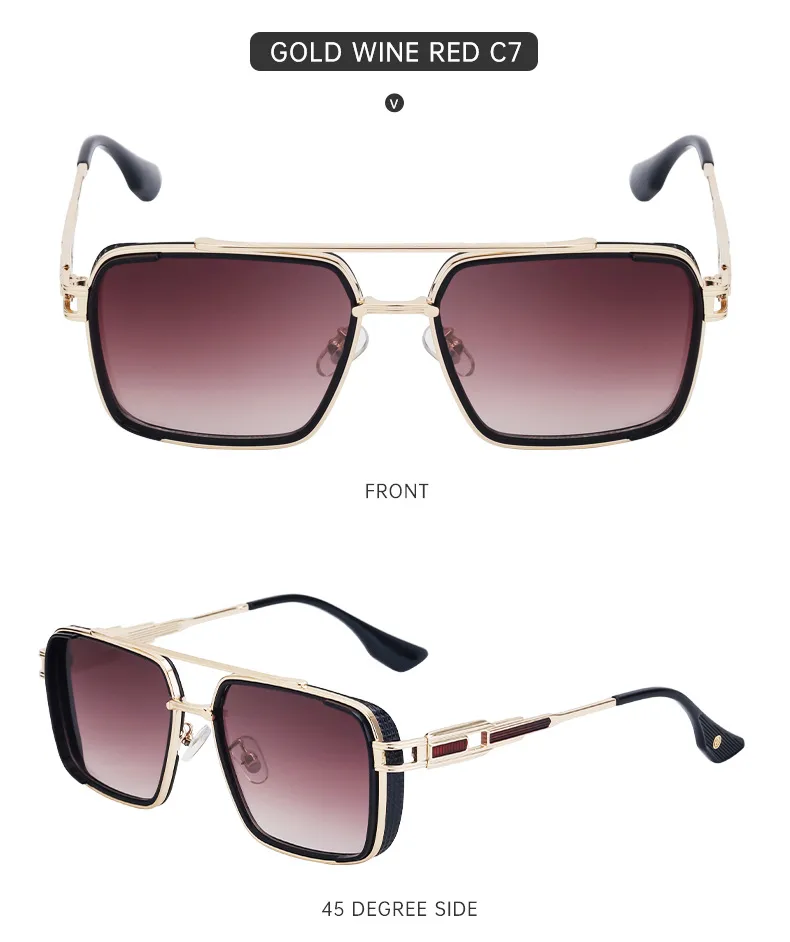 Retro Classic Style Square Pc Square Full Frame Glasses display picture 17