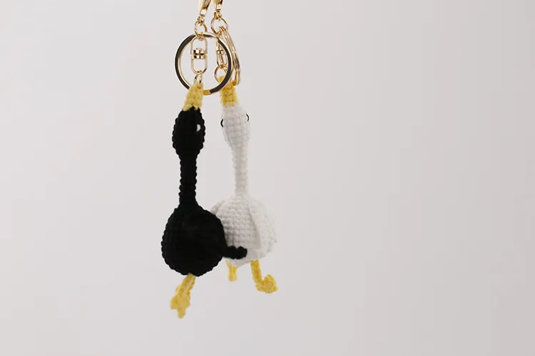 New Wool Woven Swan Pendant Lying Flat Goose Hand-crocheted Keychain Creative Hand-made Finished Product display picture 6