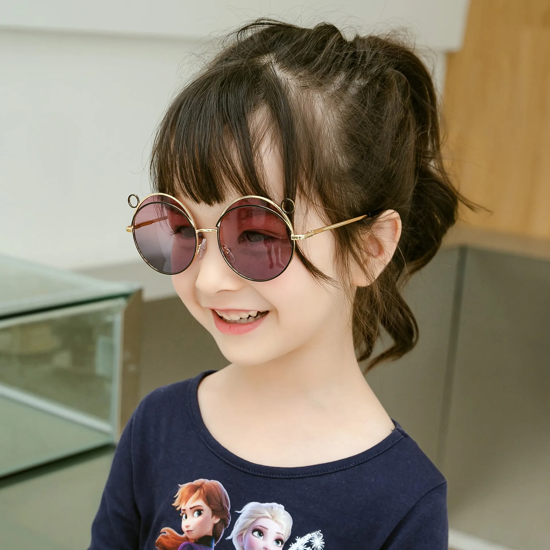 Retro Bear Matte UV400 Kids Sunglasses Unisex Children's Fashionable Sun Protection Glasses Non-Polarized Party Outing Fishing display picture 6