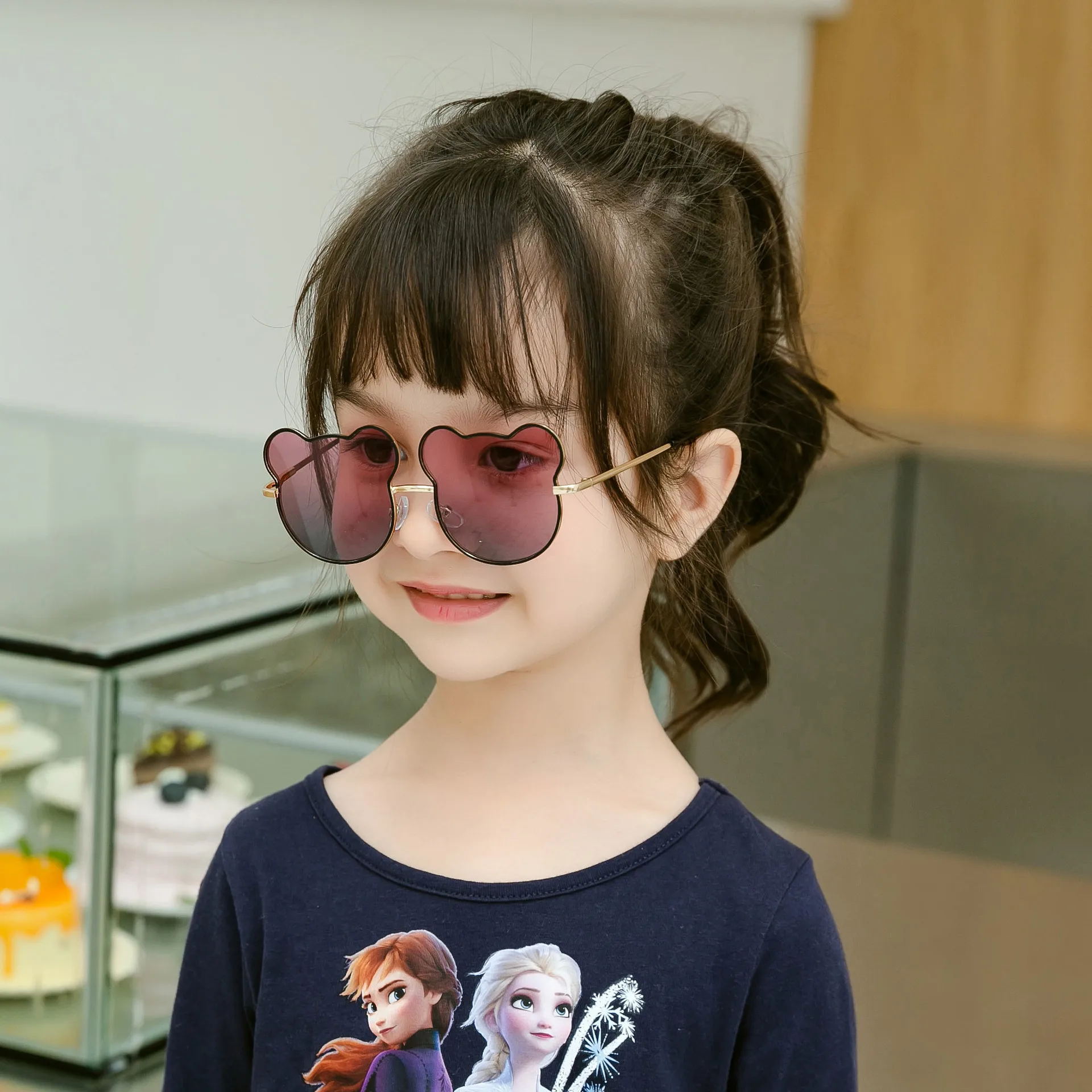Retro Bear Matte UV400 Kids Sunglasses Unisex Children's Fashionable Sun Protection Glasses Non-Polarized Party Outing Fishing display picture 7