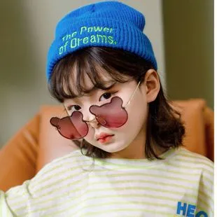 Retro Bear Matte UV400 Kids Sunglasses Unisex Children's Fashionable Sun Protection Glasses Non-Polarized Party Outing Fishing display picture 13