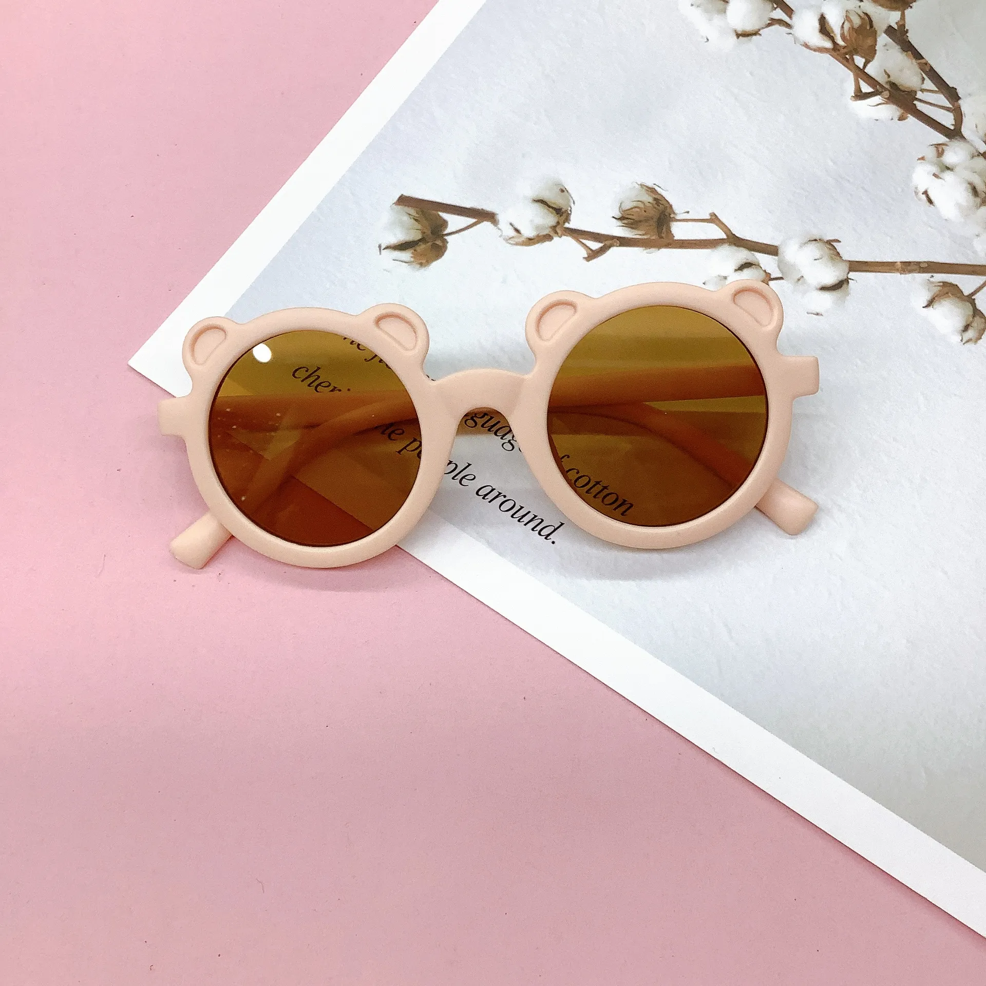 Retro Bear Matte UV400 Kids Sunglasses Unisex Children's Fashionable Sun Protection Glasses Non-Polarized Party Outing Fishing display picture 28