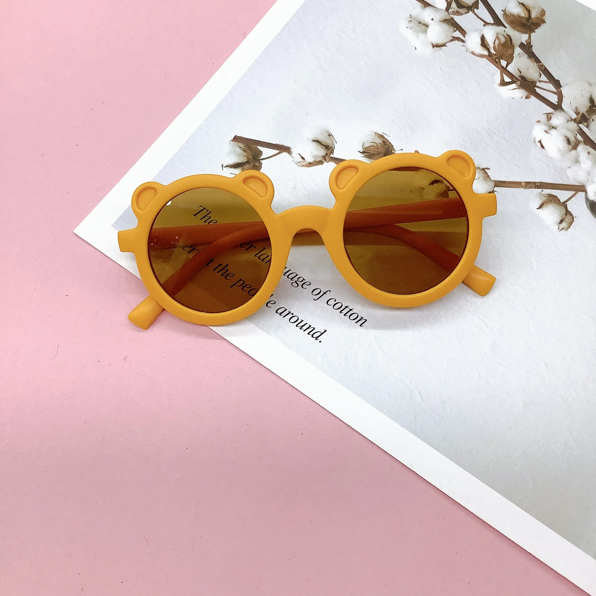 Retro Bear Matte UV400 Kids Sunglasses Unisex Children's Fashionable Sun Protection Glasses Non-Polarized Party Outing Fishing display picture 29