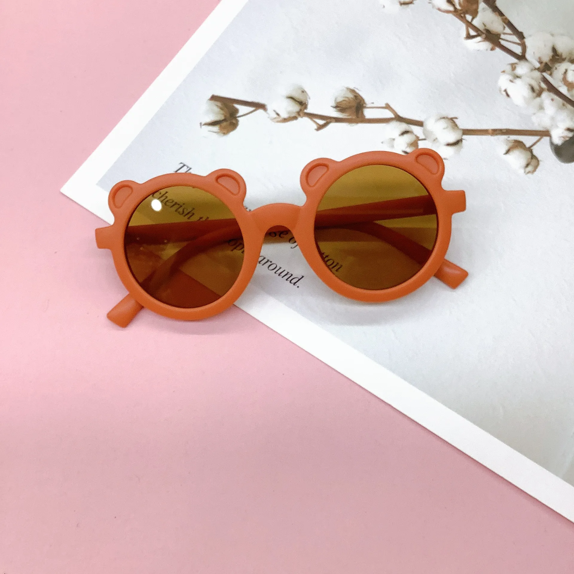 Retro Bear Matte UV400 Kids Sunglasses Unisex Children's Fashionable Sun Protection Glasses Non-Polarized Party Outing Fishing display picture 30