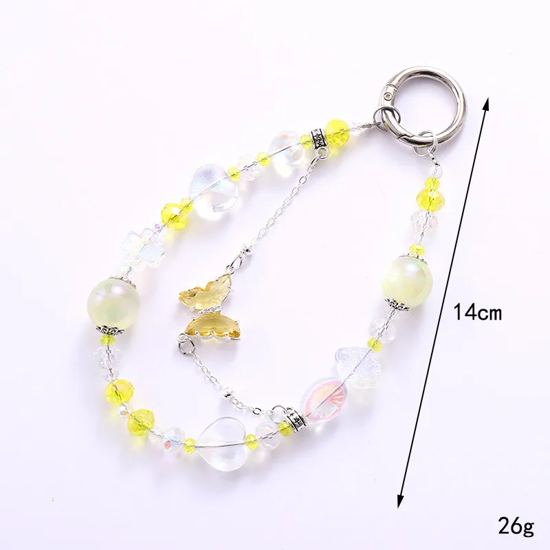 Artificial Crystal Alloy Heart Shape Butterfly Cute Modern Style Mobile Phone Chain Phone Cases display picture 2
