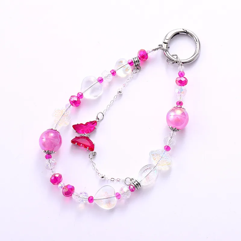 Artificial Crystal Alloy Heart Shape Butterfly Cute Modern Style Mobile Phone Chain Phone Cases display picture 8
