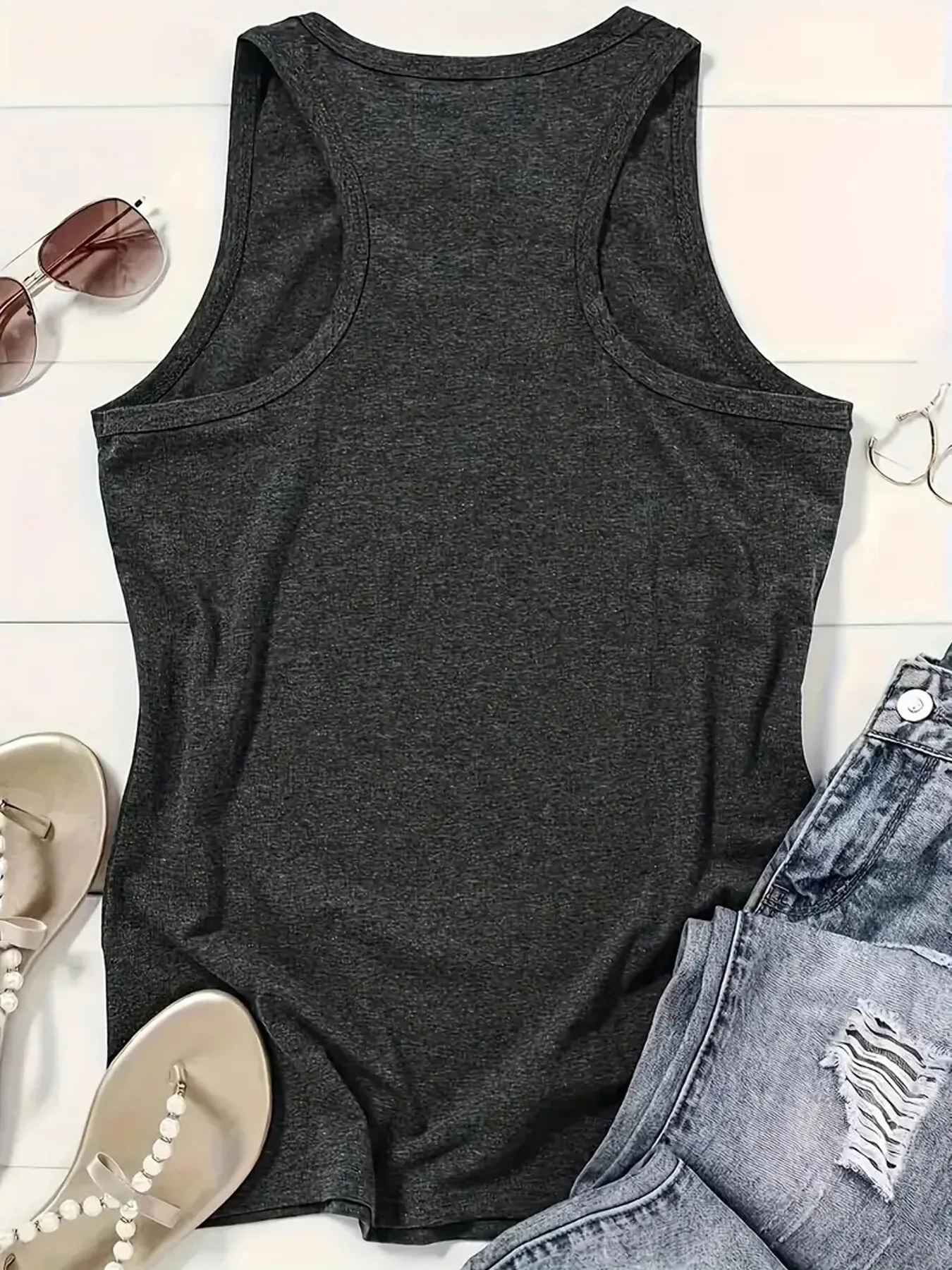 Women's Vest Tank Tops Printing Pastoral British Style Letter Cattle display picture 7