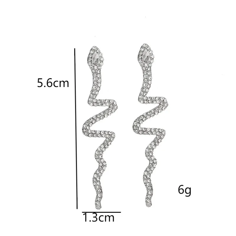 1 Pair Elegant Retro Snake Inlay Alloy Rhinestones Ear Studs display picture 1