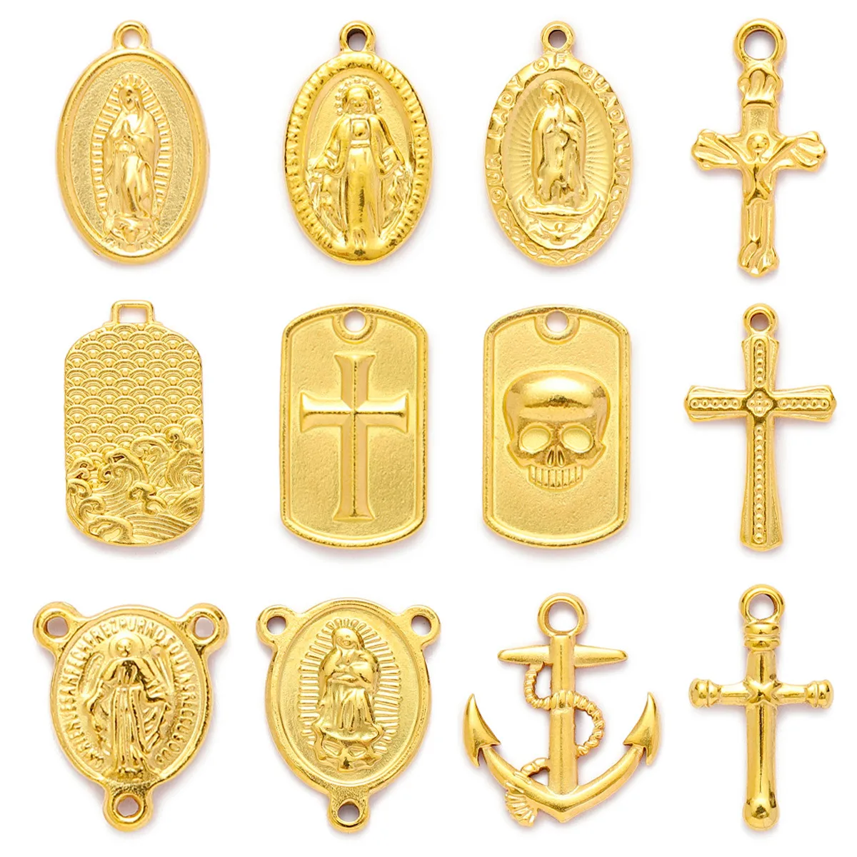 Retro Human Cross Titanium Steel Plating DIY Ornament Accessories display picture 1