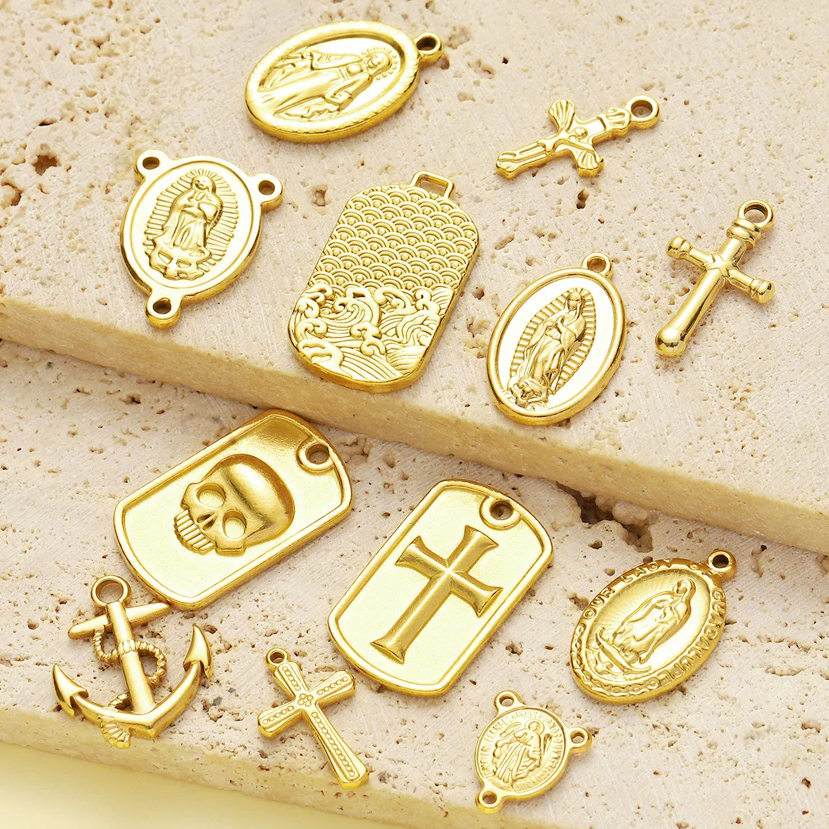 Retro Human Cross Titanium Steel Plating DIY Ornament Accessories display picture 2