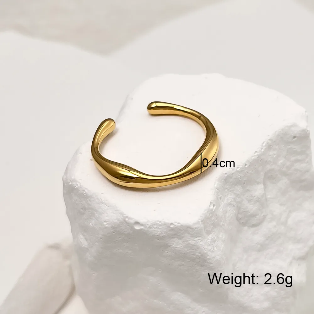 Simple Style Solid Color 304 Stainless Steel 18K Gold Plated Men's Rings display picture 13