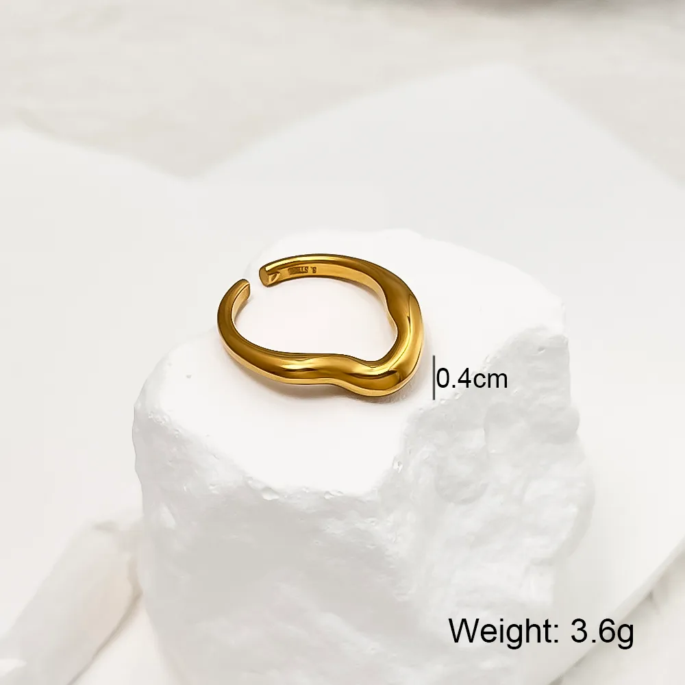 Simple Style Solid Color 304 Stainless Steel 18K Gold Plated Men's Rings display picture 7